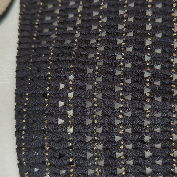 Vintage Ronni Nicole Cut Out Metallic Beach Cover Up 8 Black Gold Metallic - Picture 8 of 16